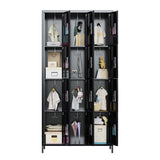 METAN Metal Locker for School Office Gym Bedroom,9 Doors Black Steel Storage Locker Cabinet for Employees, Industrial Storage Locker, Assembly Required (9 Door-Black) METAN