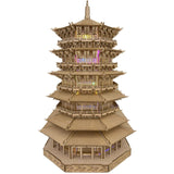 3D Wooden Puzzles for Adults Wooden Pagoda Assembly Model Kits,3D Puzzle Adult Building Crafts for Adults and 14+ Teens.(Five-Storied Pagoda 1287 Pieces) Bon amixyl