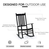 Outsunny Outdoor Rocking Chair, Wooden Rocking Patio Chairs with Rustic High Back, Slatted Seat and Backrest for Indoor, Backyard, Garden, Black Outsunny