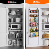 Over the Door Heavy-Duty Metal Organizer, 6-Tier Door Storage for Pantry, Easy Install, D4.65xW18xH50inch, Black Delamu