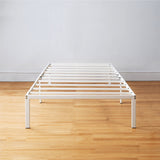 Best Price Mattress 14 Inch Metal Platform Bed Frame, Heavy Duty Steel Slats, White, Twin Best Price Mattress