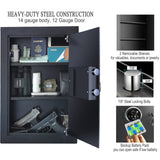 Biometric Wall Safe, Hidden Fingerprint Security Wall Safe, In Wall Safe Between Studs, Perfect for Home/Office/Hotel, Secure Handgun, Documents, Jewelry, Valuables Black LANGGER V