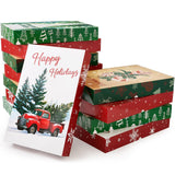 YANGTE 12 Pack Large Christmas Gifts Boxes with Lids for Presents, 17" Clothing Gift Boxes for Wrapping Bulk, 4 Designs of Christmas Boxes for Wrapping Clothes, Robe, Shirt and More YANGTE