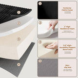 Modular Sectional Sofa, 108" L-Shaped Boneless Couch with Deep Seat, Corduroy Cloud Couch for Living Room, Bedroom, No Assembly Required, Ship in a Box, Black RUMBALUXY