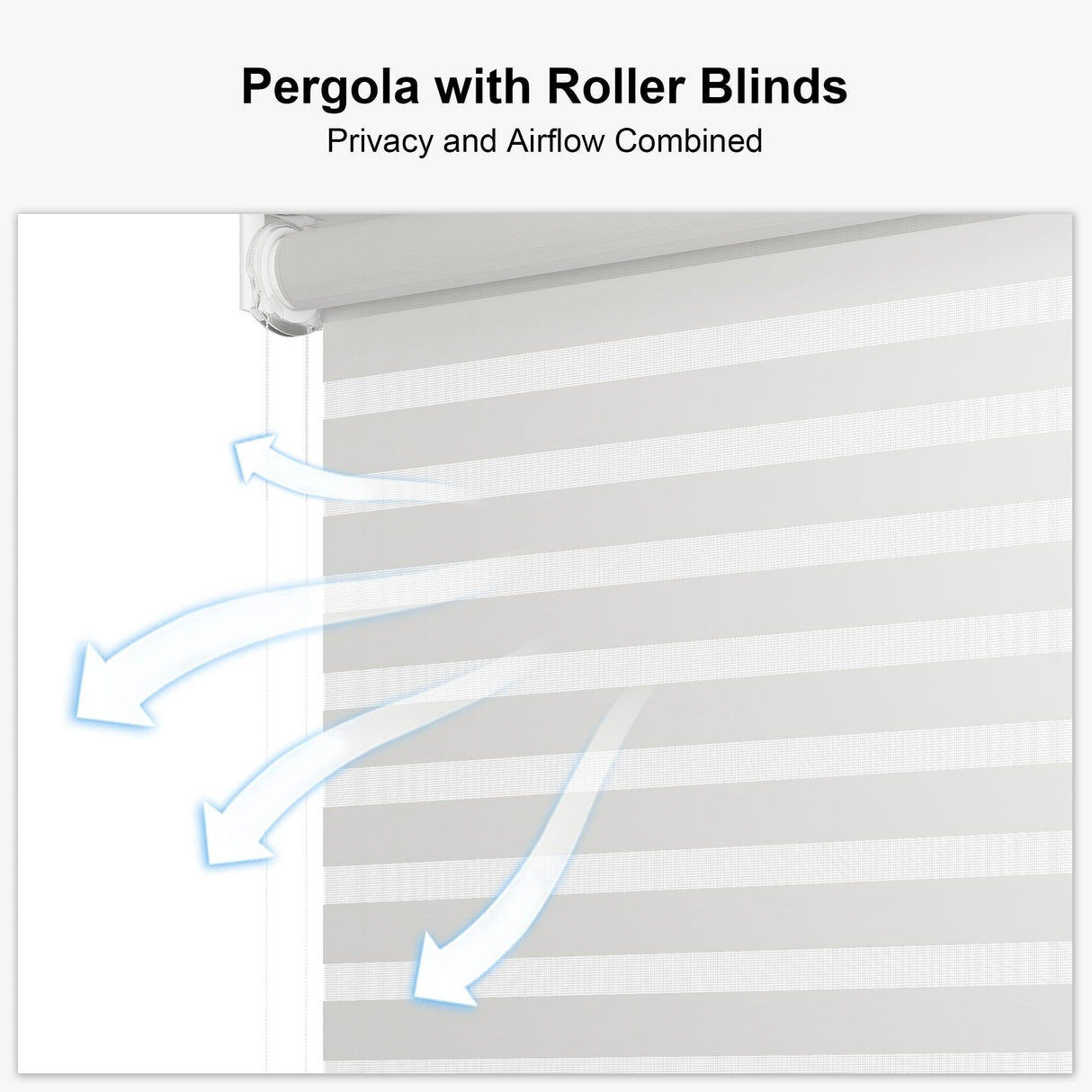 PURPLE LEAF Louvered Pergola 10' x 16' White Outdoor Aluminum Pergola with Roller Blinds Adjustable Gazebo Rainproof for Patio Deck Garden, 1 Long Side and 2 Short Side PURPLE LEAF