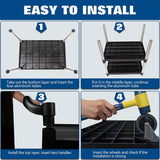 FIHUTED Service Cart with Wheels Lockable Large Size, Plastic Restaurant Cart Heavy Duty, Utility Commercial Cart for Office, Warehouse, Foodservice,40.1" L x 19.2" W x 38.5" H. Black (Large) FIHUTED