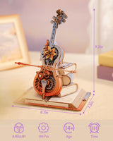 ROKR 3D Puzzles for Adults, Wooden Music Boxes-Cello, Model Kits for Adults, DIY Building Sets for Kids, Birthday Gifts Hobbies for Women Men ROKR