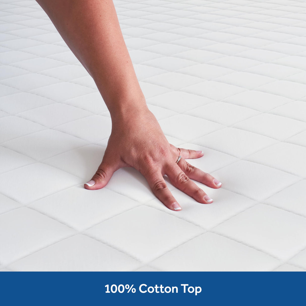 Sealy Luxury 100% Cotton Soft Top Layer, High Loft Comfort EternaLoft Fiberfill, Durable Stretch Corners Mattresses 18 Inches Deep Machine Washable Fitted Mattress Pad, Queen Size, White Sealy