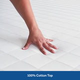 Sealy Luxury 100% Cotton Soft Top Layer, High Loft Comfort EternaLoft Fiberfill, Durable Stretch Corners Mattresses 18 Inches Deep Machine Washable Fitted Mattress Pad, Queen Size, White Sealy