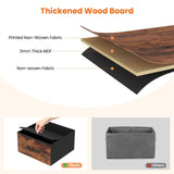 HAUOMS Bookshelf with 8 Fabric Drawers, 7-Tier Bookcase with Baffles Display Shelves, Industrial Large Book Shelf for Living Room Home Office, Rustic Brown HAUOMS