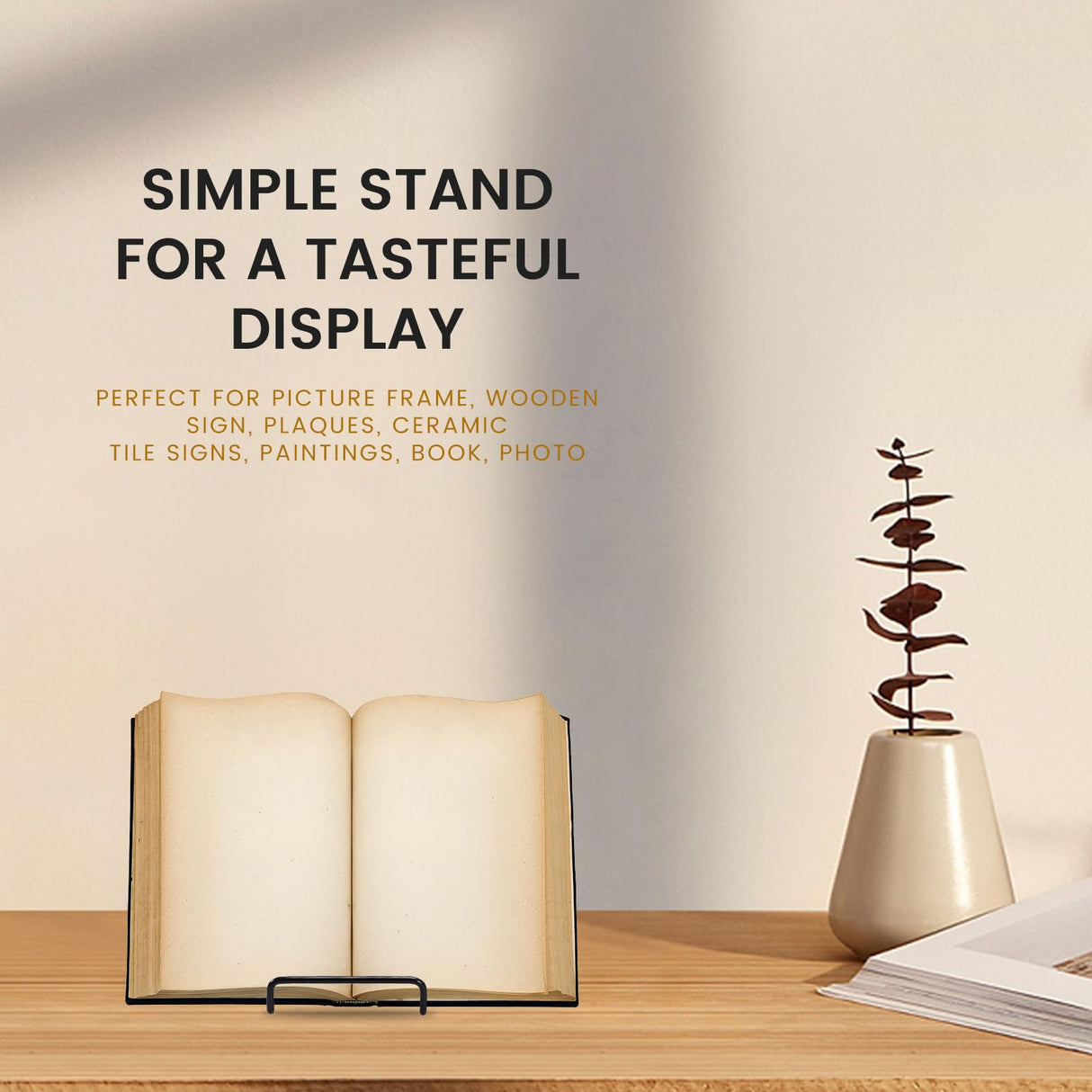 Tongyuyan 6 Pack 6 Inch Plate Stands for Display,Book Display Stand,Metal Plate Holder Display Stands,Small Easels for Display,Suitable for Books, Desktop Art, Images,Photos,and Collages Tongyuyan