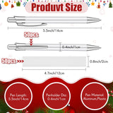 Yexiya Sublimation Pens Blank Heat Transfer Pen Sublimation Ballpoint Pen with Shrink Wrap White Aluminum Customized Clip Pen School Supplies for Christmas Office School Stationery Supplies (50 Pcs) Yexiya