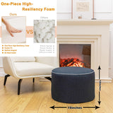 AbunHeri Outdoor Ottoman Outdoor Ottomans for Patio 19x12 Inches Modern Lightweight Foam Stuffed Pouf Outdoor Footstool Footrest Foot Stool Waterproof (Navy Blue) AbunHeri