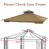 SCOCANOPY Replacement Gazebo Canopy for 10 x 12 Regency II Patio Gazebo Model L-GZ798PST,A101004104,A101004105 (Beige) SCOCANOPY