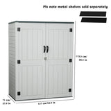 EHHLY Vertical Resin Storage Shed, 60 Cuft Garden Tool Sheds & Outdoor Storage, Plastic Outdoor Storage Cabinet Waterproof, 5.6 x 2.3 ft Backyard Outside Lawn Mower Storage Shed, White EHHLY