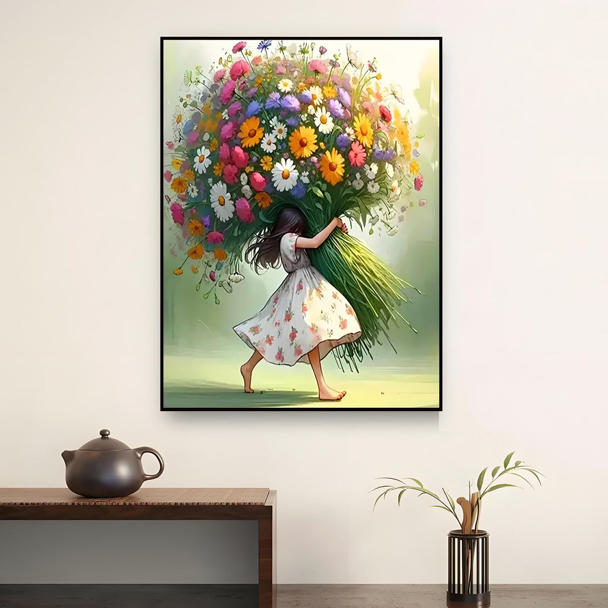 Shouruihua Diamond Painting Kits for Adults, Fairy & Flowers Diamond Art Kit for Adults Beginner, DIY Full Drill Diamond Dots Paintings with Gem Art and Crafts for Adult Home Decor 15.7x11.8 in Shouruihua