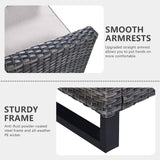 HUMMUH 6 Piece Patio Furniture Set Outdoor Sectional Sofa,PE Wicker Patio Swivel Rocker Chairs with Ottomans Side Table for Porch,Garden,Backyard HUMMUH