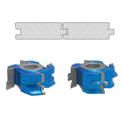 CO-CUTTNER Shaper Cutter Set 4-Wing Stile & Rail Flooring, Cutting Edges for wood thickness 5/8" & 3/4" with Bore 3/4" Heavy-Duty Woodworking Shaper - WoodArtSupply