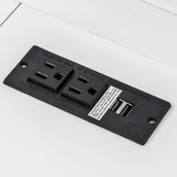 LUMISOL Twin XL Murphy Bed, Cabinet Murphy Bed with Desk, LED Light and USB Charging Station, Can Be Folded into Cabinet, Foldable Bed Frame for Bedroom Home Office, White LUMISOL