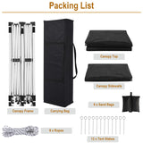 Susici 10x20 Pop Up Canopy Outdoor Tent Party Tent with 6 Sidewalls, Wedding Party Tent Outdoor Canopy Waterproof UV50 Canopy Tent Event Shelter for Parties, 6 pcs Weight Bag,Carry Bag,Black susici