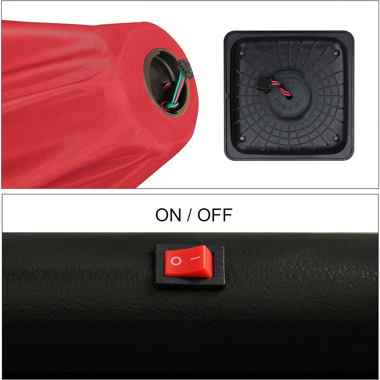 Blissun 9 ft Solar Umbrella, 32 LED Lighted Patio Umbrella, Table Market Umbrella, Outdoor Umbrella for Garden, Deck, Backyard, Pool and Beach (Red) Blissun