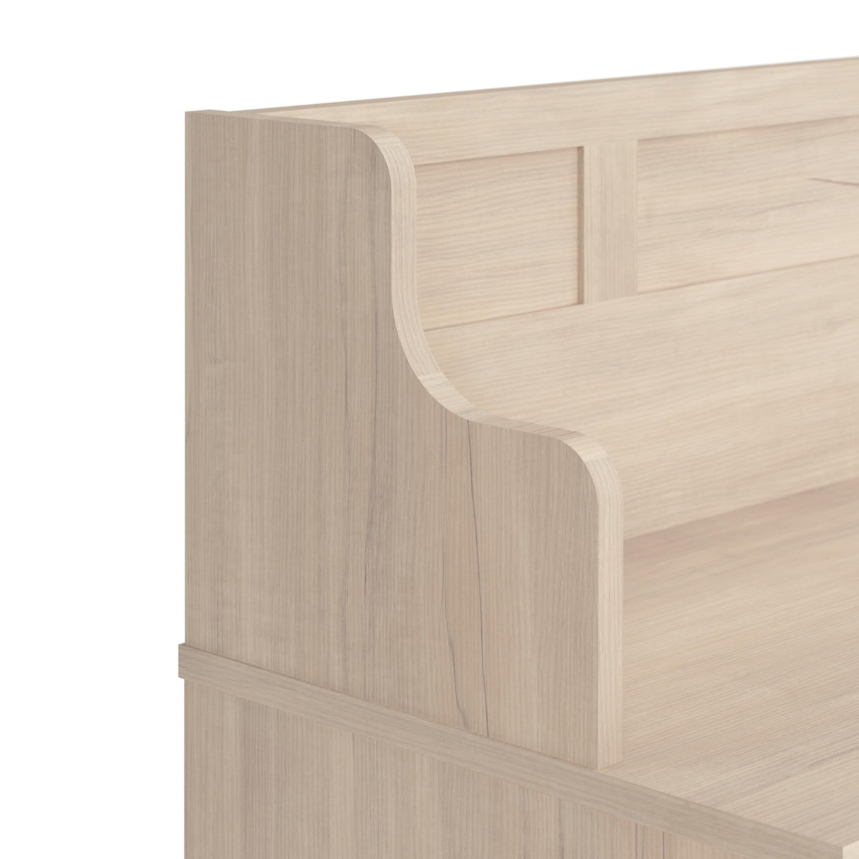 Bush Furniture Woodland 40W Hall Tree and Shoe Storage Bench with Shelves in White Washed Maple | Foyer, Mudroom, Entryway Organizer Bush Business Furniture