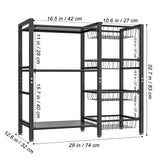 Hastatii Storage Rack Kitchen Baker's Rack - Utility Microwave Oven Stand with Steel Mesh Baskets Hastatii