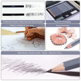 HNIHUY Professional Sketch Pencils Set, 17 Pcs, Graphite Pencils (8B-4H), Erasers and Sharpener, Art Drawing Pencil for Artists Beginner Sketching WoodArtSupply