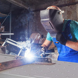 Toolsempire Welding Table, 1200 lbs Load Capacity Welding Workbench Table with Tool Rack & Tray, 5/8” Fixture Holes, Bottom Shelf, Portable Welding Cart with 4 Lockable Wheels for Welding, Sawing Toolsempire