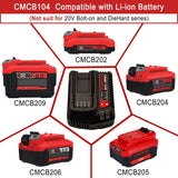 20V Max Battery Charger Replacement for Craftsman CMCB104,Compatible with Lithium Batteries CMCB101 CMCB204 CMCB202 CMCB201 CMCB209 CMCB205 CMCB102 CMCB100 Tueddur