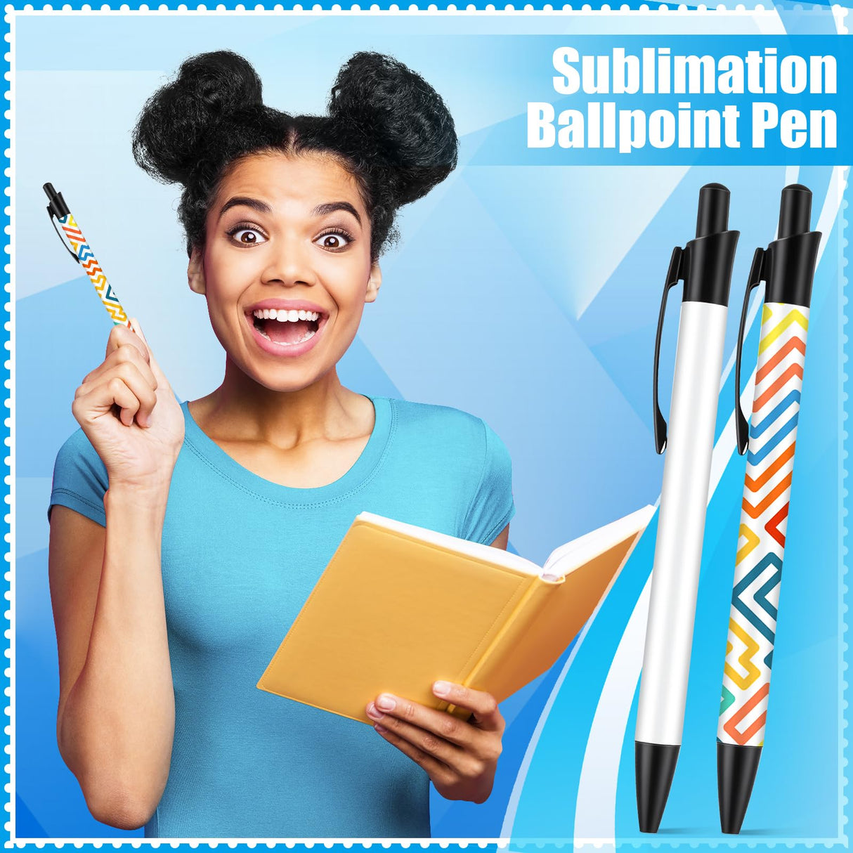 Guiqulai 36 PCS Sublimation Pens Blank Sublimation Coated Pen Heat Transfer Pen Sublimation Ballpoint Pen Bulk with Heat Shrink Wrap Customized Clip Pen for DIY Office Home School Stationery Supplies Guiqulai