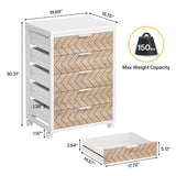 Tribesigns 5-Drawer File Cabinet, Wood Mobile Storage Drawer Unit, Industrial Office Cabinet with Drawers & Wheels, Rolling Printer Stand for Home Office (White & Beige) Tribesigns