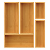 Bamboo Drawer Organizer Set, 5-Piece Storage Trays for Kitchen, Bathroom, Office Desk, Makeup & Junk Drawers,Utensils Bayting