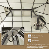 MELLCOM 12x16FT Hardtop Gazebo, Permanent Outdoor Aluminum Patio Gazebo with Aluminum Composite Double Roof for Patio Lawn and Garden, Curtains and Netting Included MELLCOM