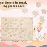 Deekin 30 Sheets Unfinished Wood Blank Puzzles Customizable Blank Wooden Puzzle Pieces Freeform Things to Paint, Write and Draw On, Wooden Jigsaw Puzzles for Kids DIY Craft, 8.9 x 5.9 Inch Deekin