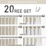 Jowels Natural Linen Blackout Curtains 108 Inch Length 2 Panels Set for Living Room Bedroom, Pinch Pleated Thermal Insulated 100% Black Out Curtains with Hooks, Room Darkening Back Tab Drapes Beige Jowels