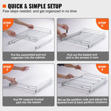 VEVOR 17"W x 21"D Pull Out Cabinet Organizer, Heavy Duty Slide Out Pantry Shelves, Chrome-Plated Steel Roll Out Drawers, Sliding Drawer Storage for Home, Inside Kitchen Cabinet, Bathroom, Under Sink VEVOR