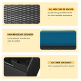 opemtdo Premium Outdoor Patio Furniture Set with Storage, L Shaped Outdoor Couch with Thick Cushions, 4 Seat Balcony Furniture Set with Tea Table opemtdo