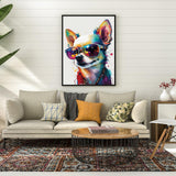 PUAGEMTI Diamond Painting Kits for Adults DIY 5D Chihuahua Round Diamond Cute Animals Full Diamond Diamonds, Home Wall Decor Gift Dog with Sunglass Gemstone Art Painting Kits 12x16inch PUAGEMTI