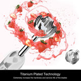 MegaWise Pro Titanium Reinforced 3-in-1 Immersion Hand Blender, Powerful Copper Motor with 80% Sharper Blades, 12-Speed Corded Blender, Including Dish Washer Safe Whisk and Milk Frother MEGAWISE