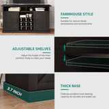 YITAHOME Buffet Cabinet with Storage, 52" Farmhouse Coffee Bar with Power Outlet, Floating Shelves, Multi-Functional Storage Sideboard Cabinet for Kitchen and Living Room (Rustic Brown) YITAHOME