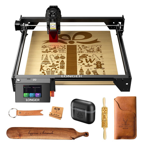 LGT LONGER RAY5 5W Laser Engraver, 40W Laser Engraving and Cutting Machine for Wood,Metal, Acrylic, Leather and Glass, 3.5-inch Color Touch Screen, Offline Engraving/Cutting Longer