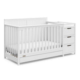 Graco Hadley 5-in-1 Convertible Crib and Changer with Drawer (White) – GREENGUARD Gold Certified, Crib and Changing -Table Combo with Drawer, Includes Baby Changing Pad, Converts to Full-Size Bed Graco