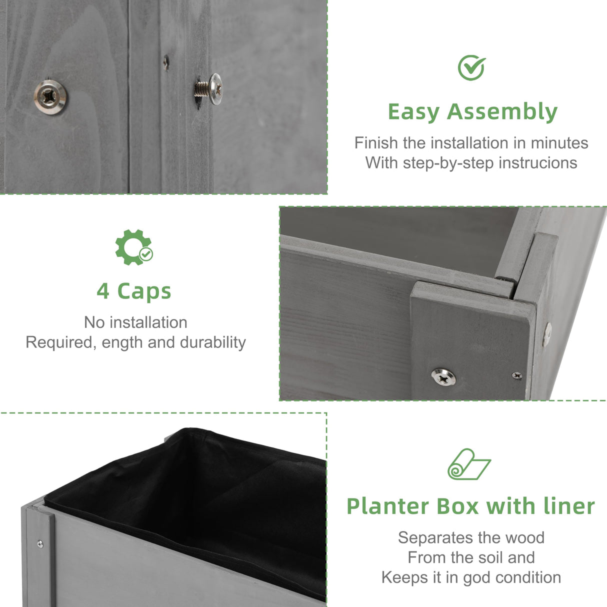 40x20x31 inch Raised Garden Bed with Legs, Elevated Wooden Planter Box for Outdoor Plants Flowers Fruits Vegetable Herb Growing Mederla