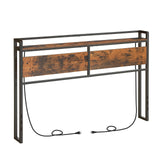 HOOBRO Headboard Queen Size, Headboard with 2 Outlets and 4 USB Ports, Adjustable Height, Storage Rack, Sturdy and Stable, Easy Assembly, Rustic Brown and Black HOOBRO