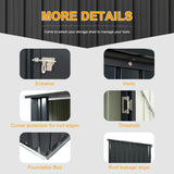 Outdoor Storage Shed, 3 x 3 FT Metal Steel Garden Shed with Single Lockable Door, Small Shed Outdoor Steel Utility Tool Shed for Backyard Patio Garden Lawn, Grey 4ever2buy