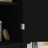 HOMCOM 72" Freestanding Kitchen Pantry Cabinet, Tall Storage Cabinet with 2 Door Cabinets, Drawer and Adjustable Shelves, Black Wood Grain HOMCOM