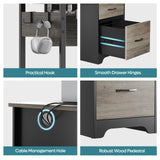 Bestier 48” Computer Desk with Drawers, Office Desk with Storage, Industrial Wood Writing Desk with File Drawer, Keyboard Tray & 2 Hooks for Home Office & Studio, Gray Bestier