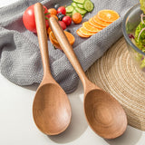 Wood Spoon, Healthy Acacia Wooden Cooking Spoons, Durable Kitchen Serving Spoon Scooper, Non Scratch Wood Ladle Tableware For Cooking, Serving Salad, Stirring Soup, Easy to use Decent Vrvege