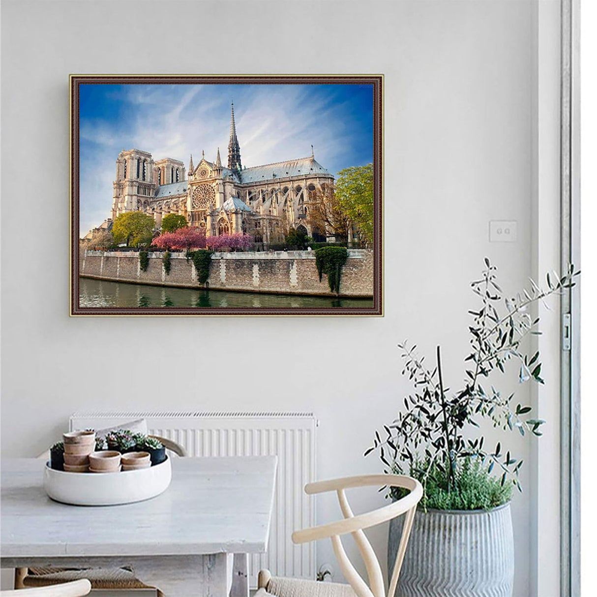 IPISSOI Landmark Diamond Painting Kits, France Notre Dame De Paris Diamond Painting with Tools for Home Wall Decor Full Drill 12x16 Inch IPISSOI